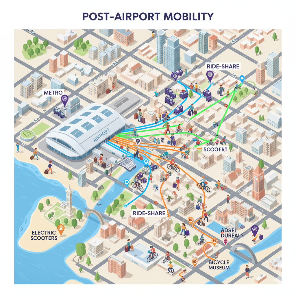 Chegou à cidade? Descubra os 5 melhores aplicativos de mobilidade urbana para explorar seu destino com facilidade, do metrô ao patinete elétrico, garantindo uma experiência pós-aeroporto sem estresse.