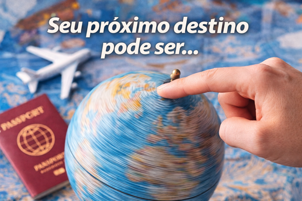 Gire o globo e descubra seu próximo destino aqui.
