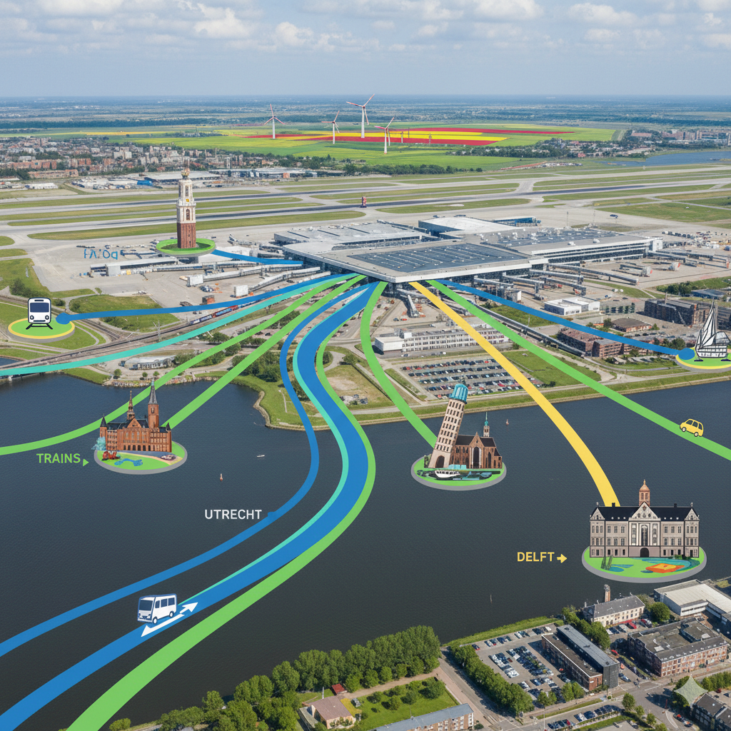 Descubra as melhores opções de transporte para explorar a Holanda a partir do Aeroporto de Amsterdã.