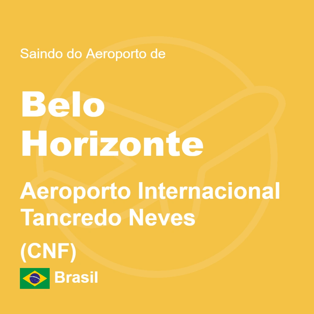 Planeje sua saída do Aeroporto de Belo Horizonte (CNF) sem complicações! Explore as diversas opções de transporte terrestre e encontre a que melhor se adapta à sua viagem e ao seu bolso para chegar ao seu destino final na capital mineira.