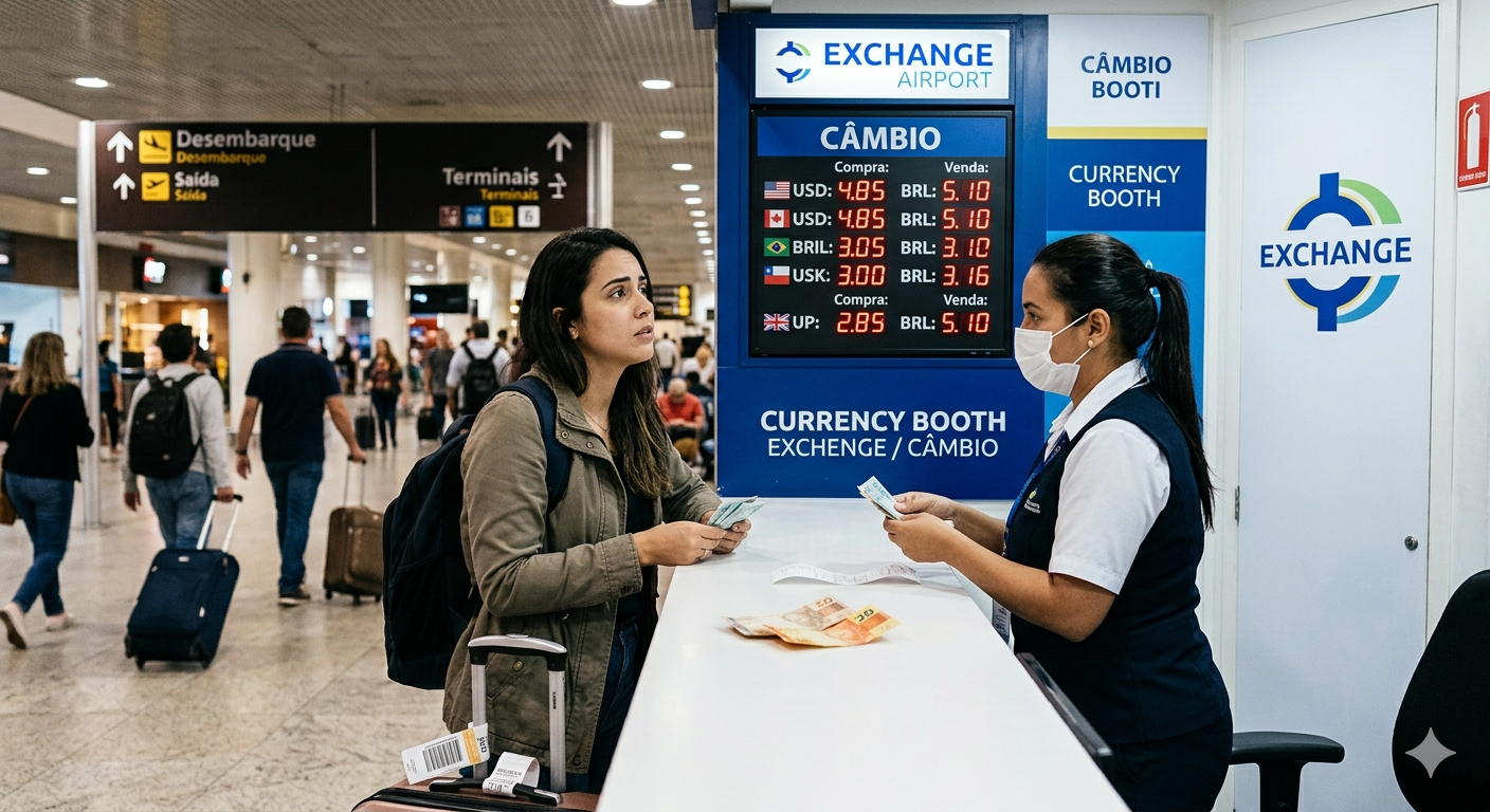 Image for Câmbio no Aeroporto: Por Que Você Não Deve Trocar Todo o Seu Dinheiro no Desembarque