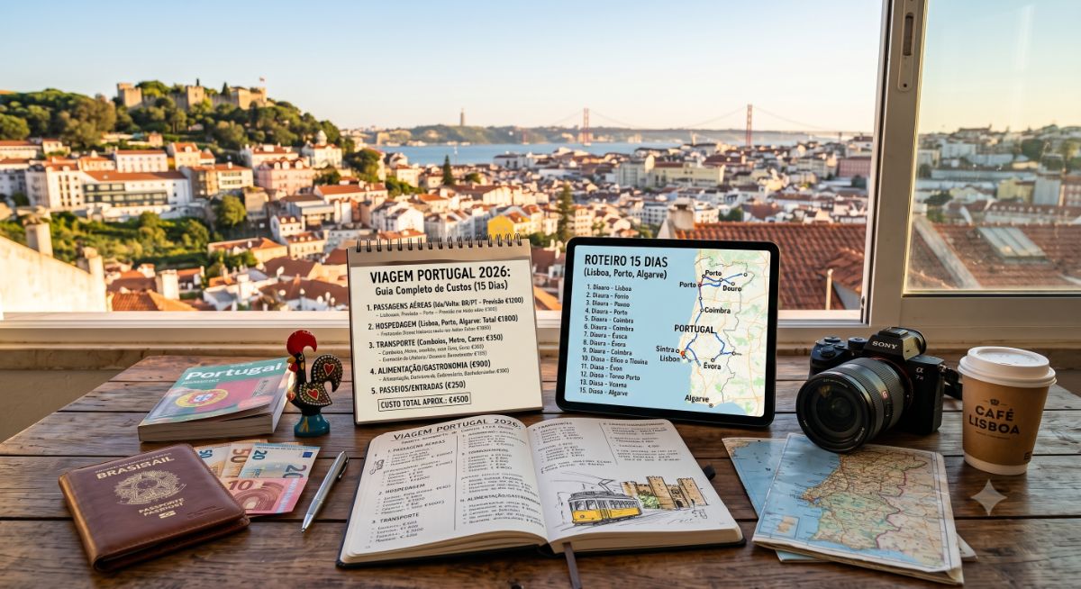Image for Viagem Portugal 2026: Guia Completo de Custos para 15 Dias (Passagens, Hospedagem, Roteiro e Dicas)